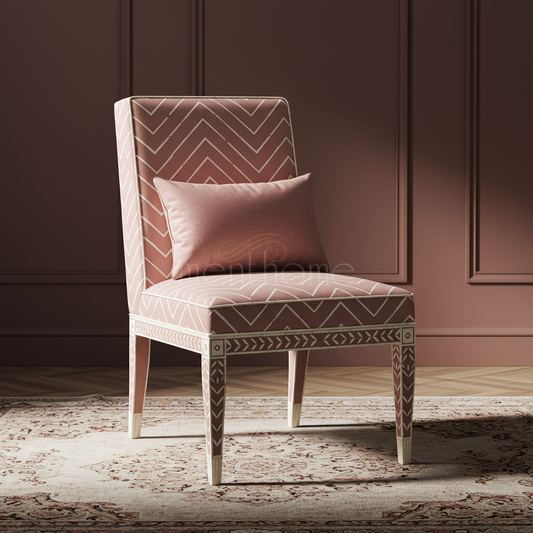 Inlay Persian Chevron Side Chair | Luxury Handmade Chair