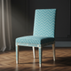 Elegant Blue Chevron Inlay Chair | Luxury Handmade Chair