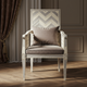 Elegant Inlay Chair with Chevron Pattern and Cushioned Seating | Luxury Handmade Chair