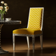 Inlay Chair with Chevron Yellow Upholstery | Luxury Handmade Chair