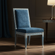 Inlay Blue Velvet Upholstered Chair | Luxury Handmade Chair