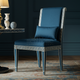 Inlay Chair in Blue Velvet with Greek Key Detailing | Luxury Handmade Chair