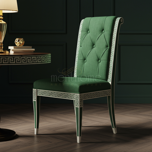 Inlay Chair with Greek Key Detailing | Luxury Handmade Chair