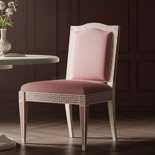 Elegant Inlay Upholstered Chair | Luxury Handmade Chair