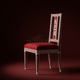 Inlay Chair with Red Velvet Upholstery and Geometric Detailing | Luxury Handmade Chair