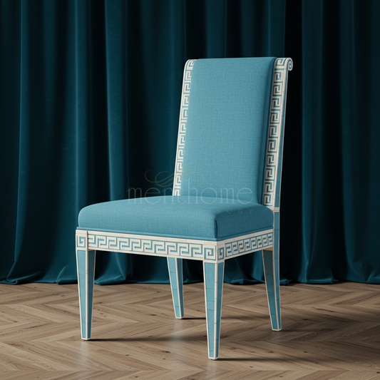 Inlay Chair with Greek Key Pattern | Luxury Handmade Chair