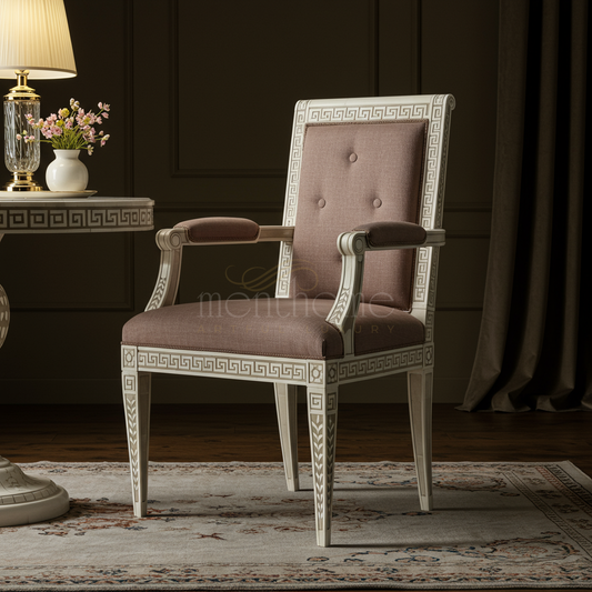 Inlay Luxury Upholstered Armchair | Luxury Handmade Chair