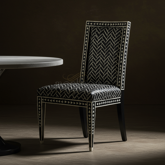 Luxury Inlay Patterned Dining Chair | Luxury Handmade Chair