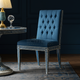 Inlay Chair with Tufted Blue Upholstery | Luxury Handmade Chair
