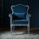 Inlay Blue Velvet Armchair | Luxury Handmade Chair