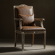 Luxury Inlay Armchair with Brown Leather Upholstery | Luxury Handmade Chair