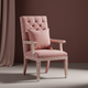Inlay Chair in Blush Pink Velvet | Luxury Handmade Chair