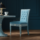 Inlay Tufted Blue Upholstered Chair | Luxury Handmade Chair