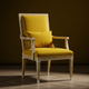 Luxury Inlay Armchair with Mustard Upholstery | Luxury Handmade Chair