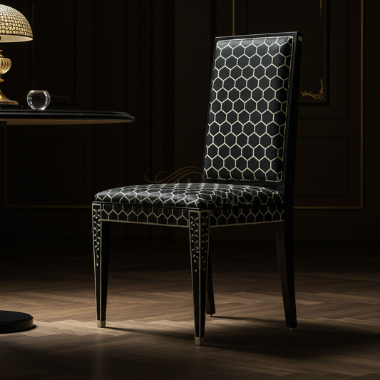 Inlay Chair with Geometric Elegance | Luxury Handmade Chair