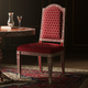Inlay Chair with Red Upholstery and Intricate White Detailing | Luxury Handmade Chair