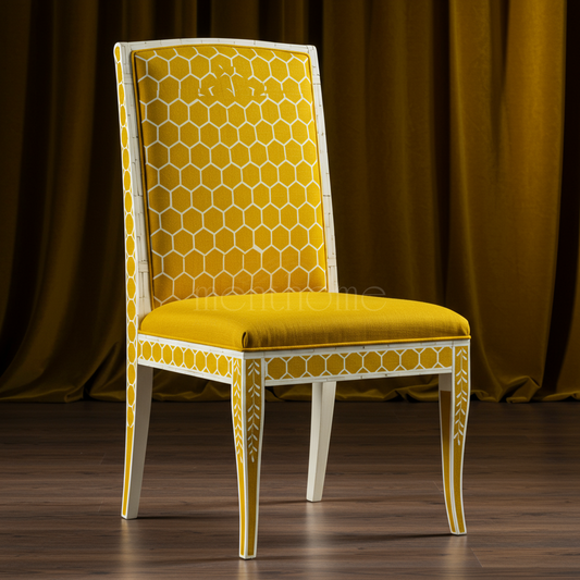 Luxury Inlay Hexa Pattern Dining Chair | Luxury Handmade Chair