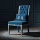 Luxury Blue Inlay Chair with Floral Motif | Luxury Handmade Chair