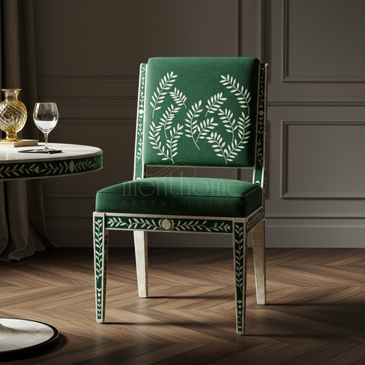 Inlay Chair with Botanical Motif | Luxury Handmade Chair