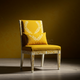 Inlay Chair with Yellow Floral Upholstery | Luxury Handmade Chair