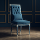 Inlay Chair with Tufted Blue Upholstery | Luxury Handmade Chair