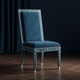 Inlay Chair with Blue Velvet Upholstery | Luxury Handmade Chair