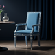 Elegant Blue Inlay Armchair | Luxury Handmade Chair