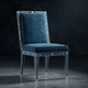 Luxury Inlay Blue Velvet Chair | Luxury Handmade Chair