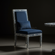 Inlay Chair with Navy Blue Upholstery | Luxury Handmade Chair