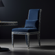 Inlay Chair with Navy Blue Upholstery | Luxury Handmade Chair