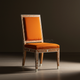 Inlay Chair with Vibrant Orange Upholstery | Luxury Handmade Chair