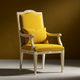 Luxurious Inlay Accent Chair with Mustard Upholstery | Luxury Handmade Chair