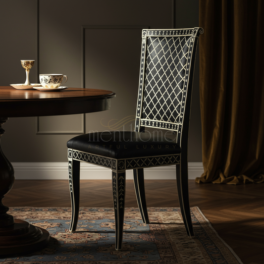 Inlay Chair with Luxurious Black and Gold Detailing | Luxury Handmade Chair