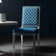 Inlay Chair with Blue Upholstery and Bone Inlay Detailing | Luxury Handmade Chair