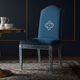 Inlay Chair with Blue Upholstery and Elegant Inlay Design | Luxury Handmade Chair
