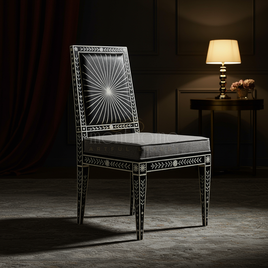 Inlay Chair with Sunburst Design | Luxury Handmade Chair