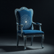 Inlay Chair with Blue Velvet Upholstery | Luxury Handmade Chair