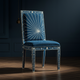 Inlay Chair with Blue Velvet Upholstery | Luxury Handmade Chair