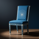 Inlay Blue Upholstered Chair with Floral Motif | Luxury Handmade Chair