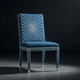 Inlay Chair with Blue and White Radiant Design | Luxury Handmade Chair