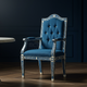 Inlay Blue Upholstered Armchair | Luxury Handmade Chair