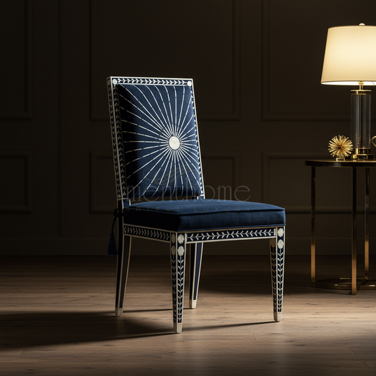 Luxury Inlay Sunburst Accent Chair | Luxury Handmade Chair