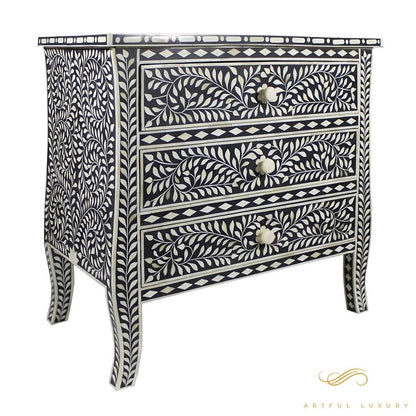 Leaf Pattern Bone Inlay dressers | Luxury Handmade Dresser
