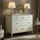 Elegant White Herringbone Inlay Chest of Drawers | Luxury Handmade Dresser