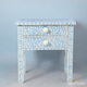 Handmade Blue Bone Inlay Bedside Table Wooden Table | Luxury Handmade Bedside Table