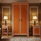 Elegant Hand-Painted Wooden Wardrobe with Side Tables | Luxury Handmade Wardrobe