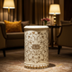 Intricately Designed Floral Pattern Ceramic Stool | Luxury Handmade Stool