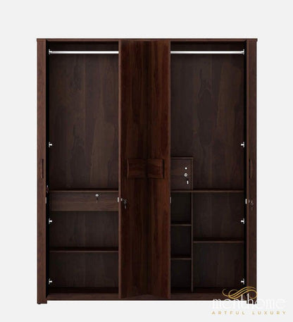 Kosmo Artisan 4 Door Wardrobe in Sheesham Finish | Luxury Handmade Wardrobe