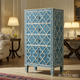 Blue Patterned Wooden Chest of Drawers | Luxury Handmade Tallboy