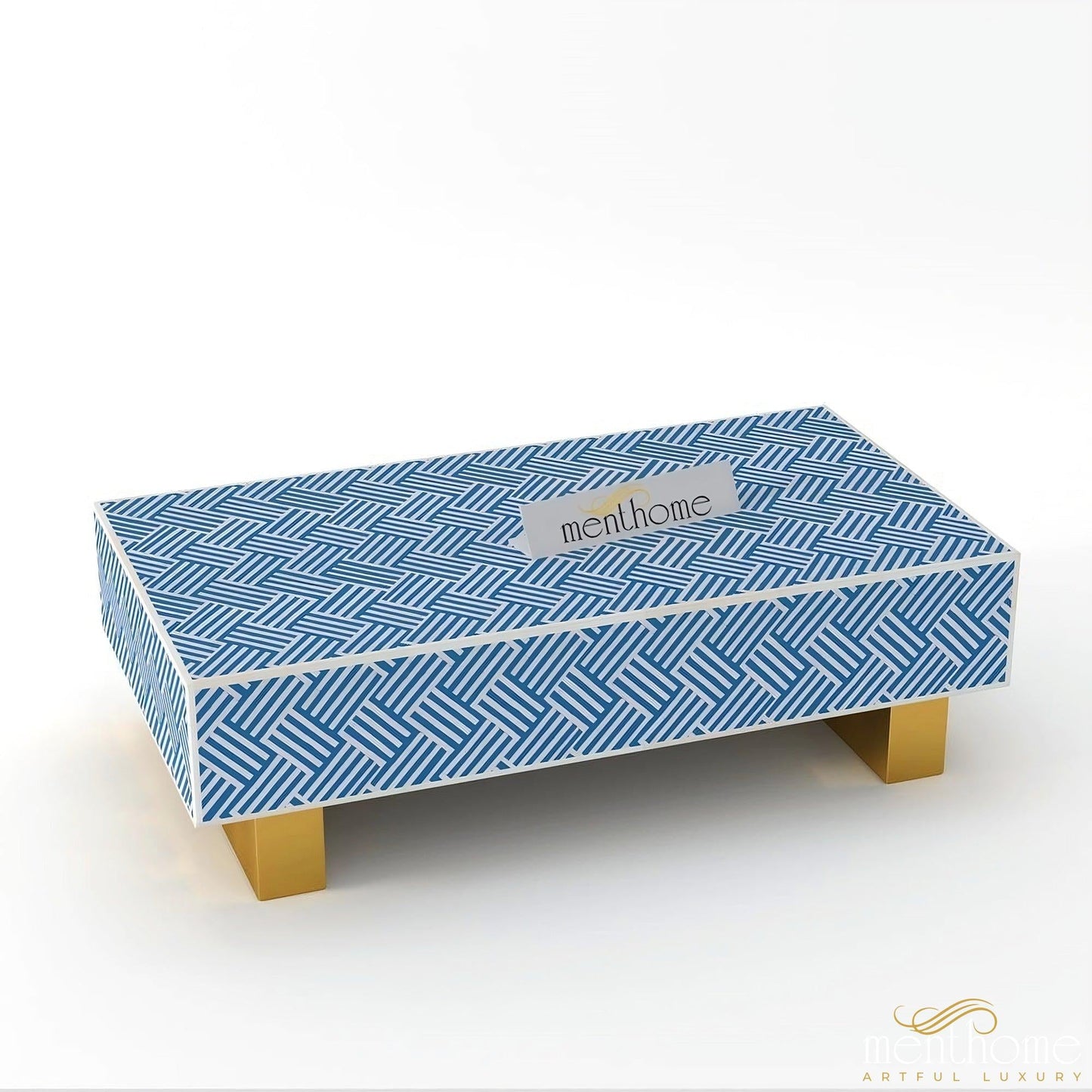 Blue Optical Coffee Table Modern Furniture | Luxury Handmade Coffee Table